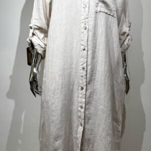 Vestido largo lino y crochet