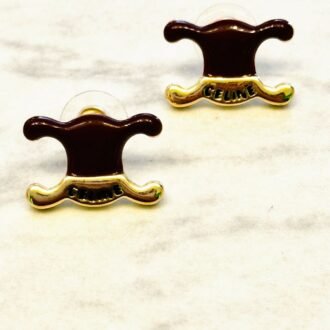 acc_00009 Aretes inspiración marrón oscuro y dorado