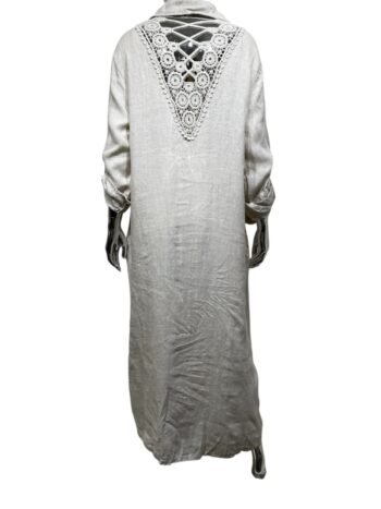 Vestido largo lino y crochet