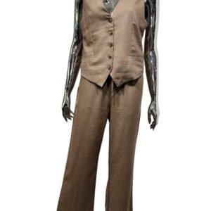 mar_00032 Set chaleco pantalón Café