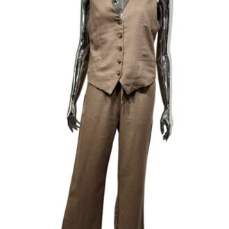 mar_00032 Set chaleco pantalón Café