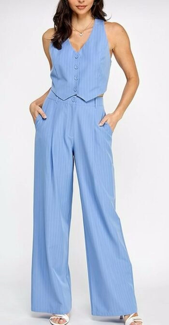 mar_00033_1 Set chaleco y pantalón rayas