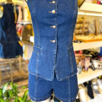 mar_00096 Set en mezclilla Chaleco y Bermuda